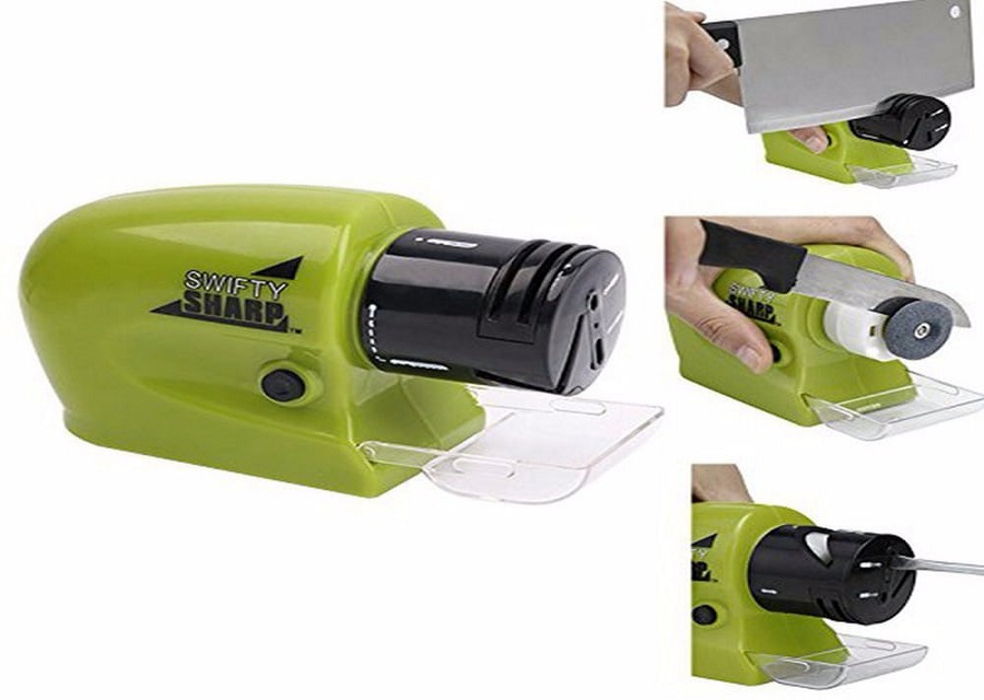 Afilador de cuchillos eléctrico rápido USB Afilador automático ajustable 3  etapas para cuchillos, tijeras, afilador doméstico