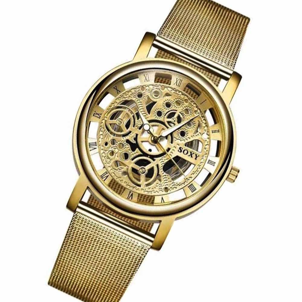 Reloj Classic Luxury Dorado de maquinaria visible - Sofistik2